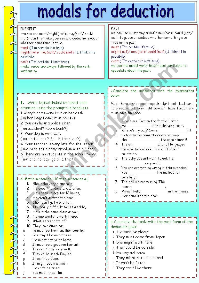 modal verbs worksheet