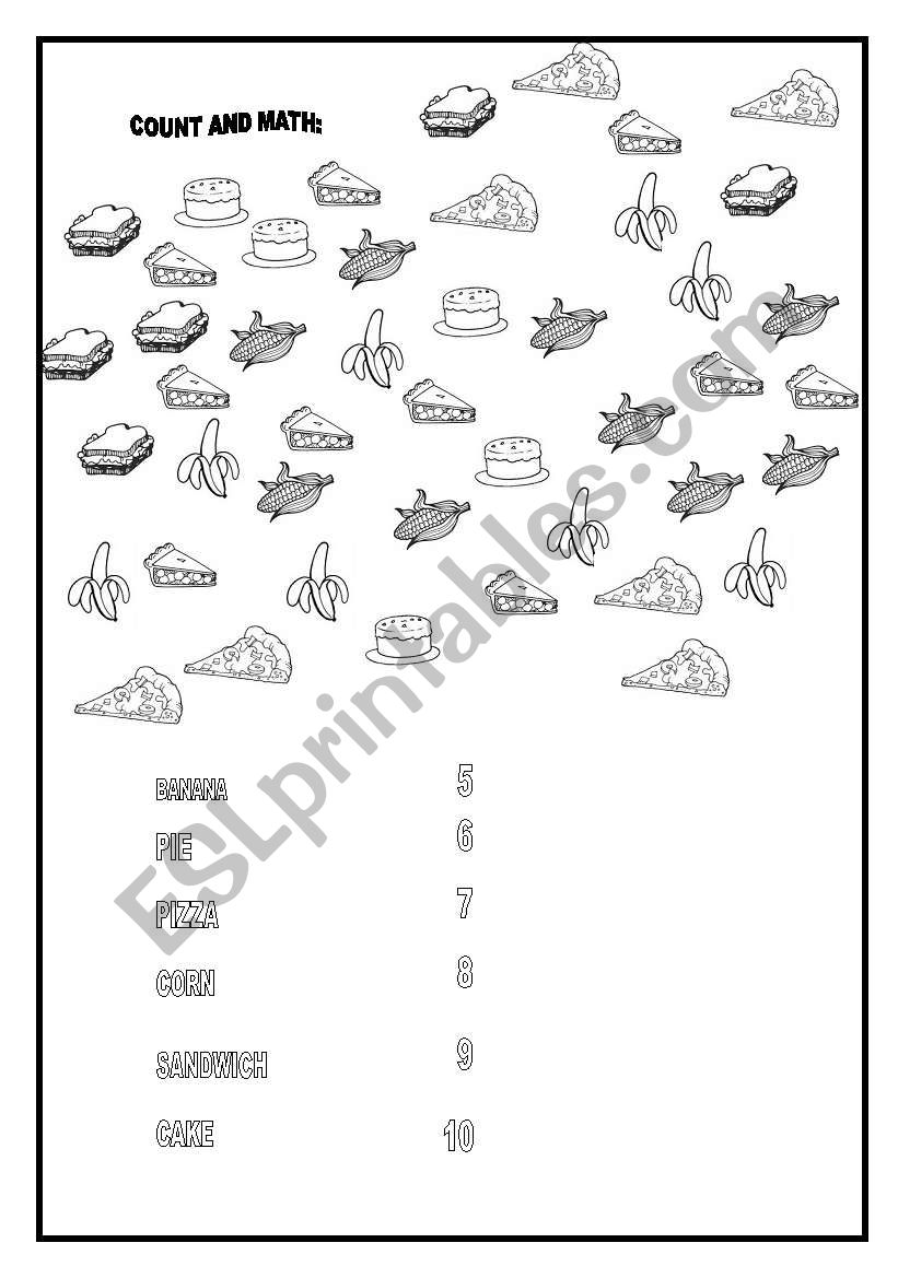 COUNT AND MATCH worksheet