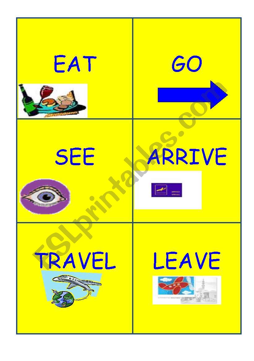 VERBS GAME USING A SET OF FLASHCARDS