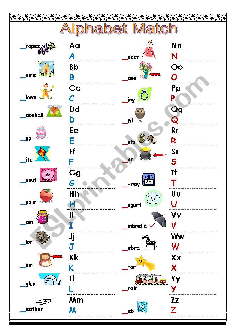 Alphabet Match worksheet