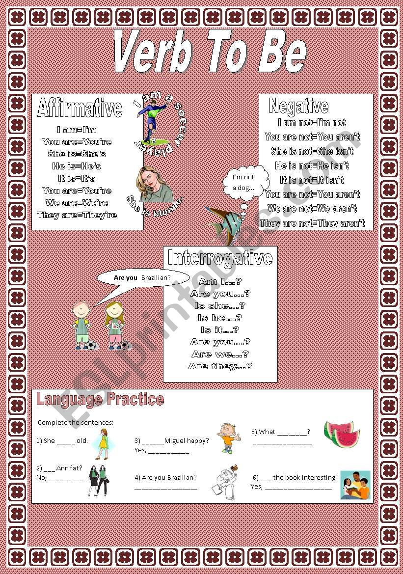 Verb TO BE -Present Simple worksheet