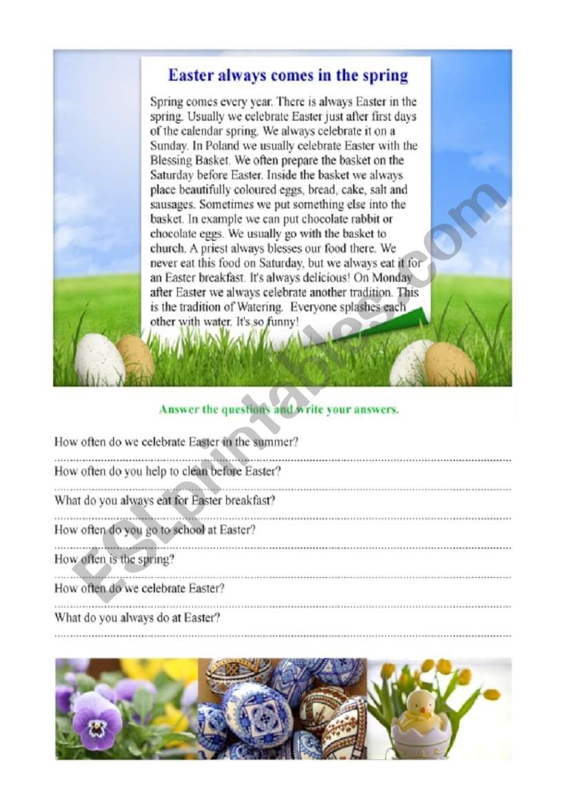 Polish Easter worksheet