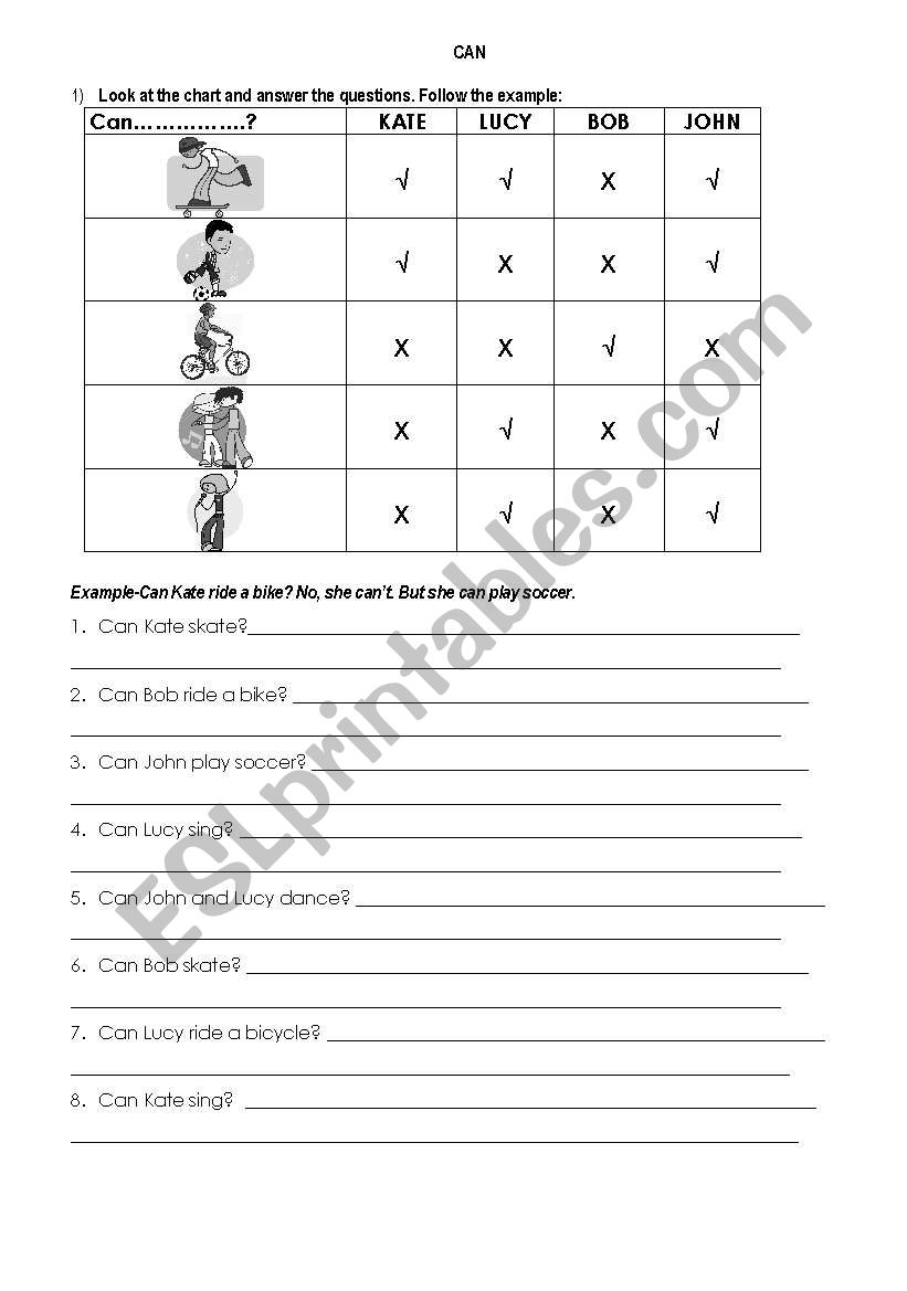 Can - Yes/No Questions worksheet