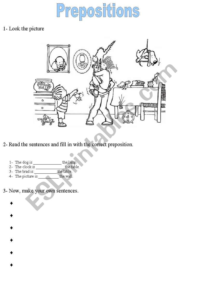 prepositions worksheet
