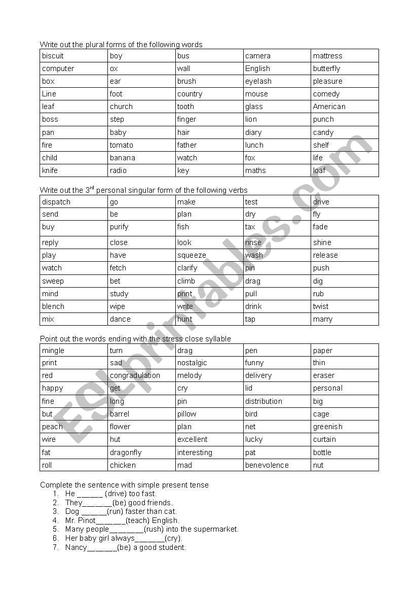 comprehensive test for beginner