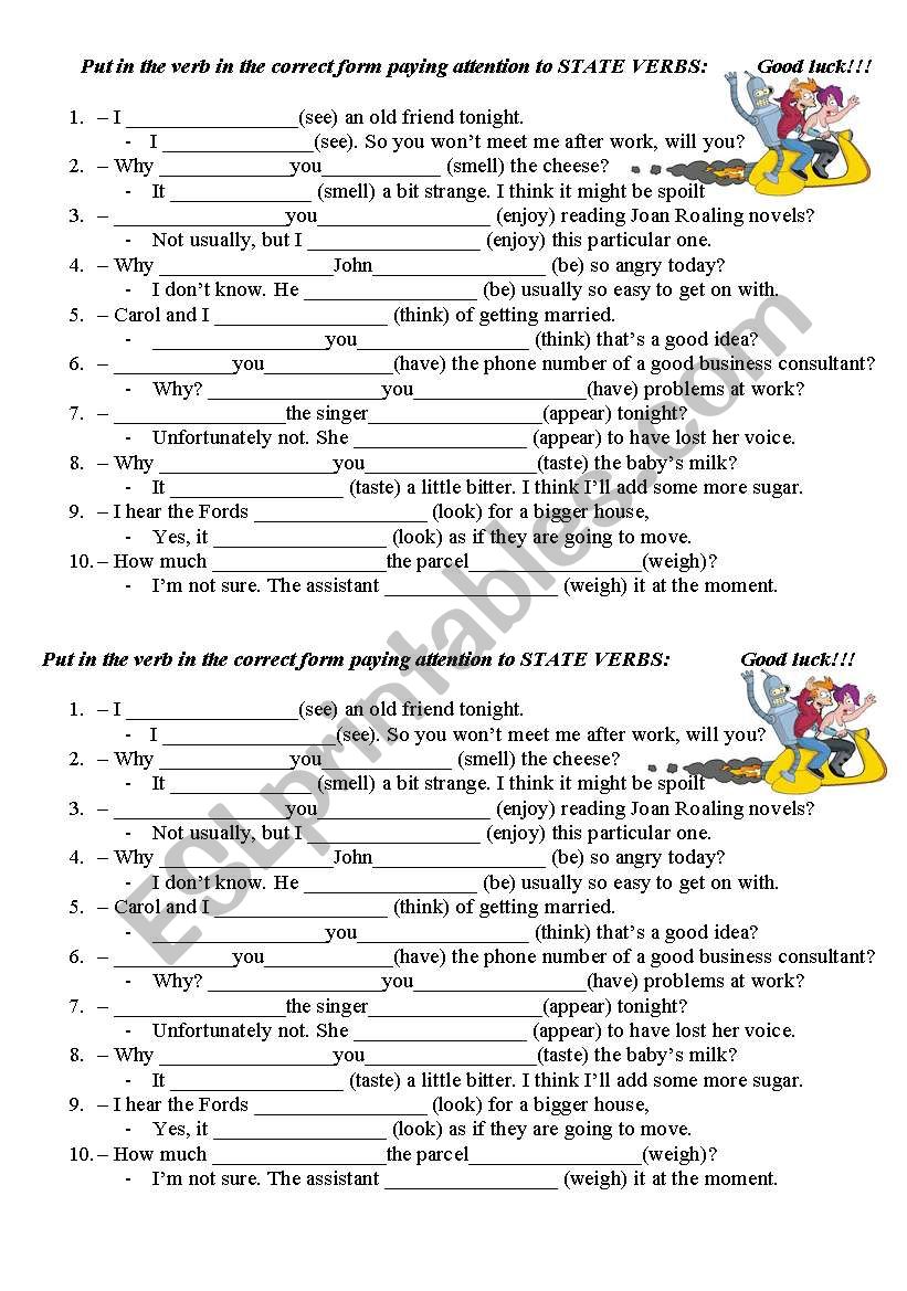 Present Simple Present Continuous with State verbs for Pre-Intermidiate students (2)