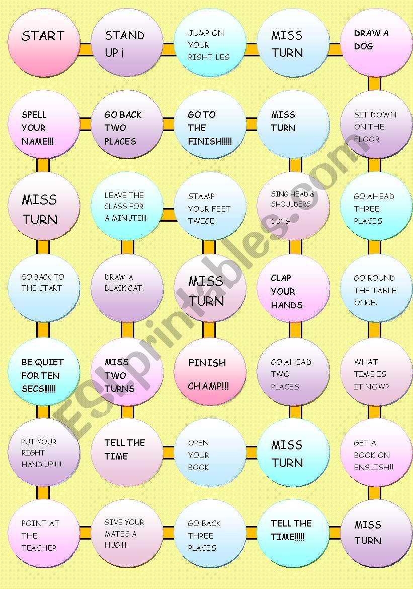 SIMON SAYS GAME worksheet