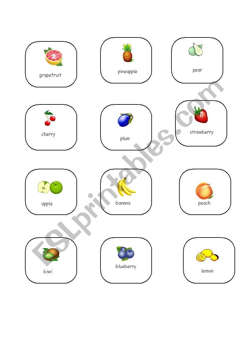 Fruit pictionary worksheet