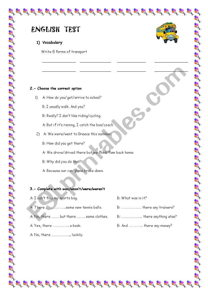 EASTER TEST worksheet