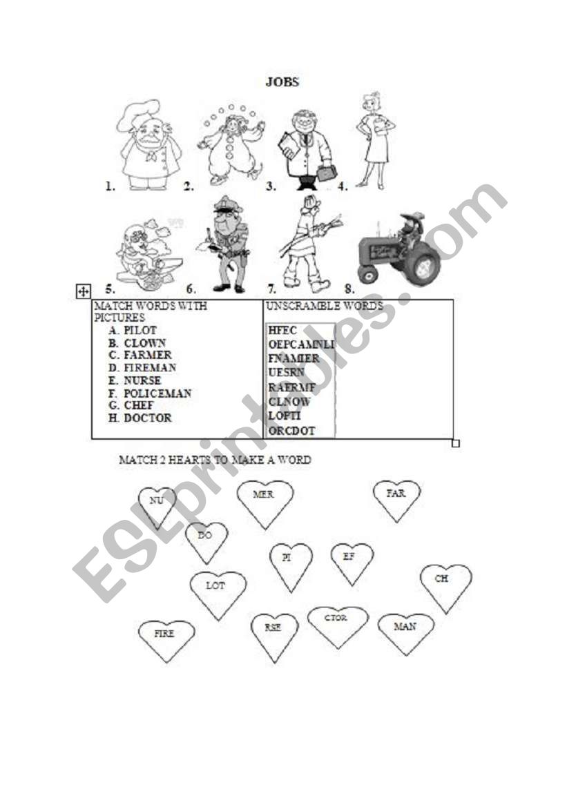 jobs worksheet