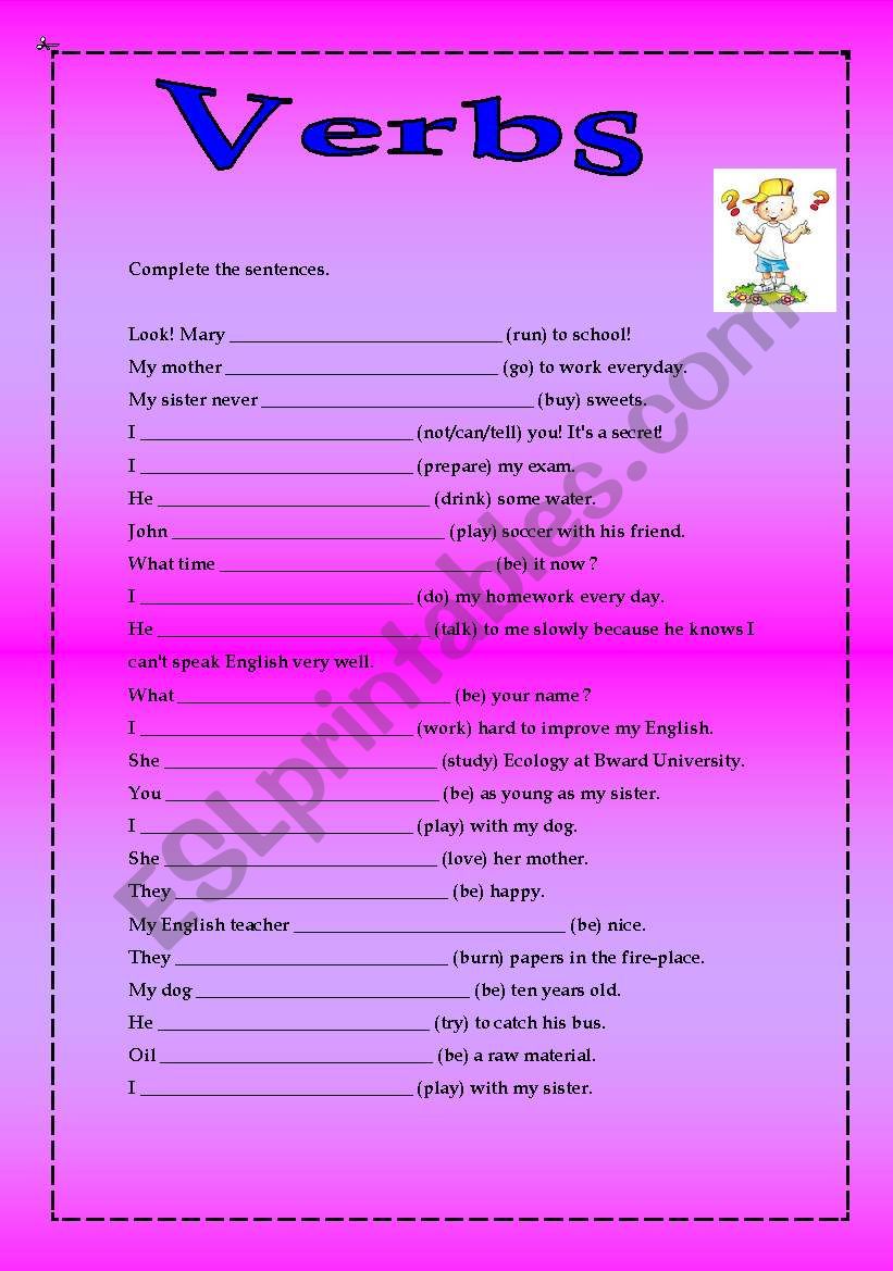 Verbs - Simple Present worksheet