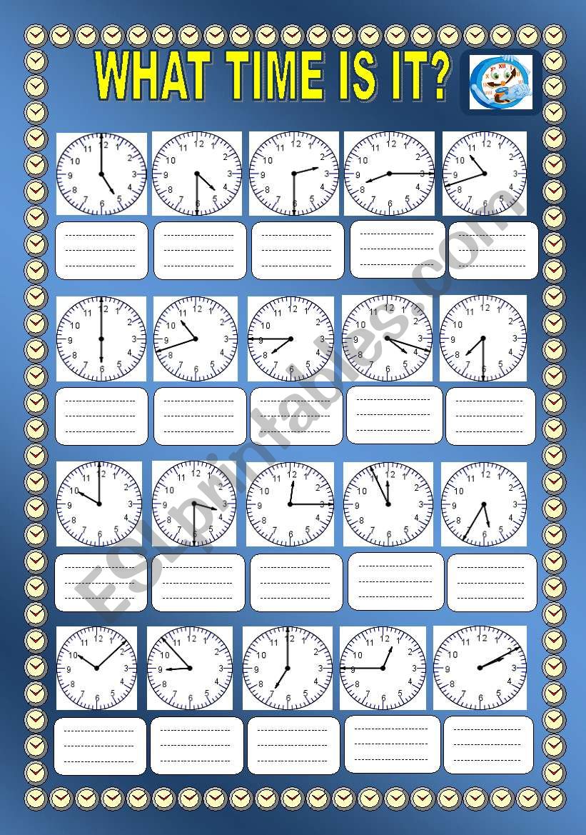 What time is it? worksheet