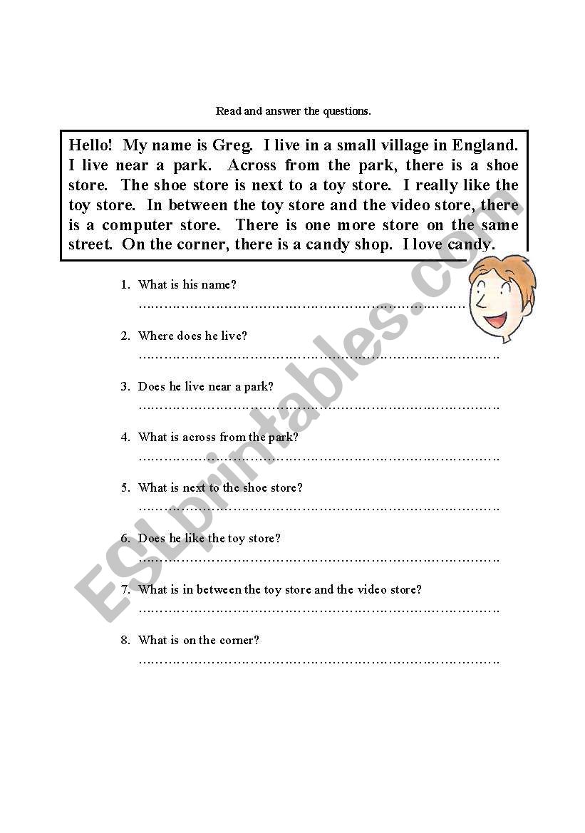 READING COMPREHENSION worksheet