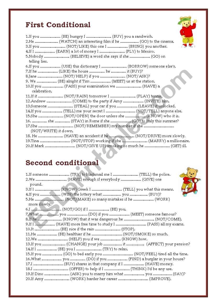 Practice Conditionals worksheet