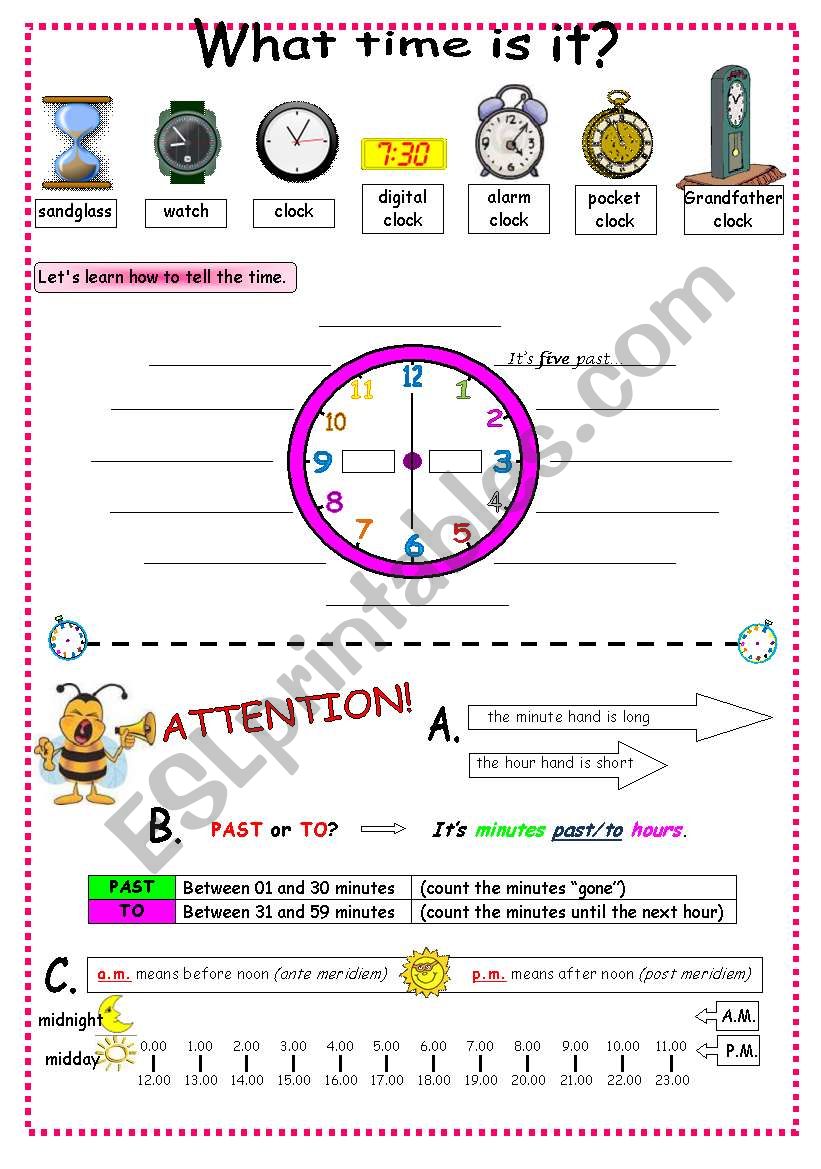 What time is it? (2 pages) worksheet