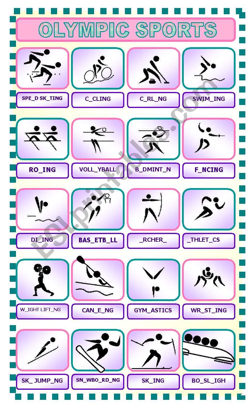 Olympic sports (21.03.10) worksheet