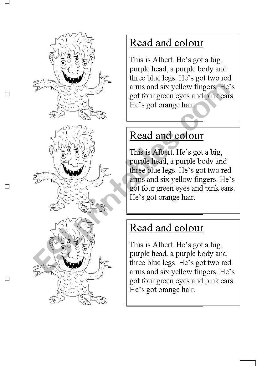 A monster worksheet