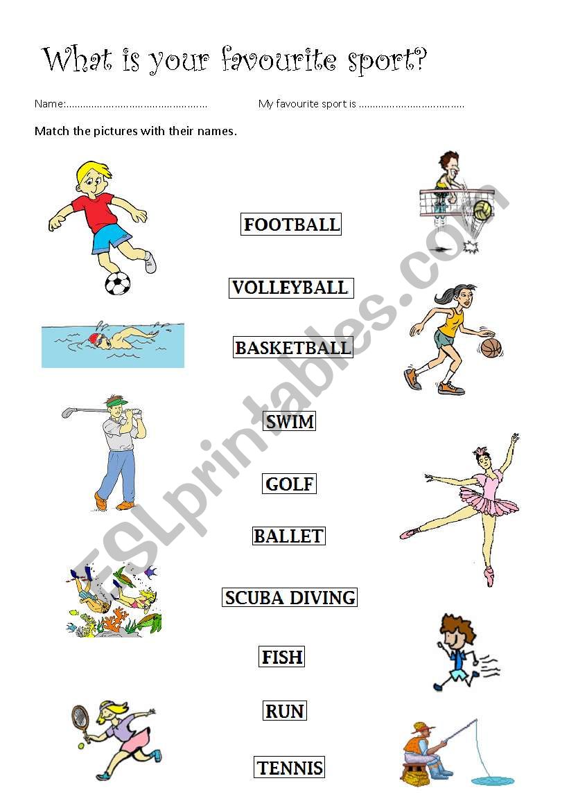 what is your favourite sport? worksheet