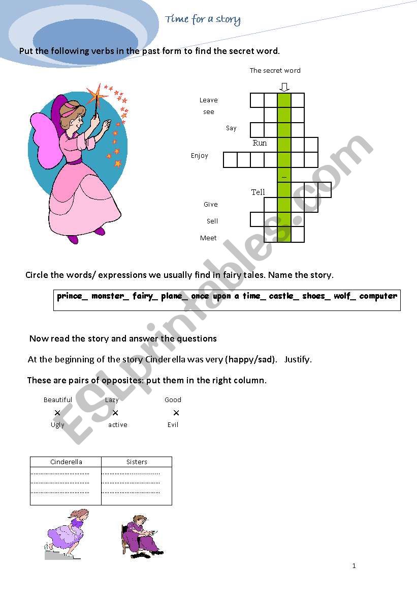 Cinderella worksheet