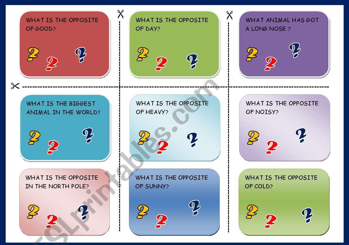 TRIVIAL CARDS worksheet