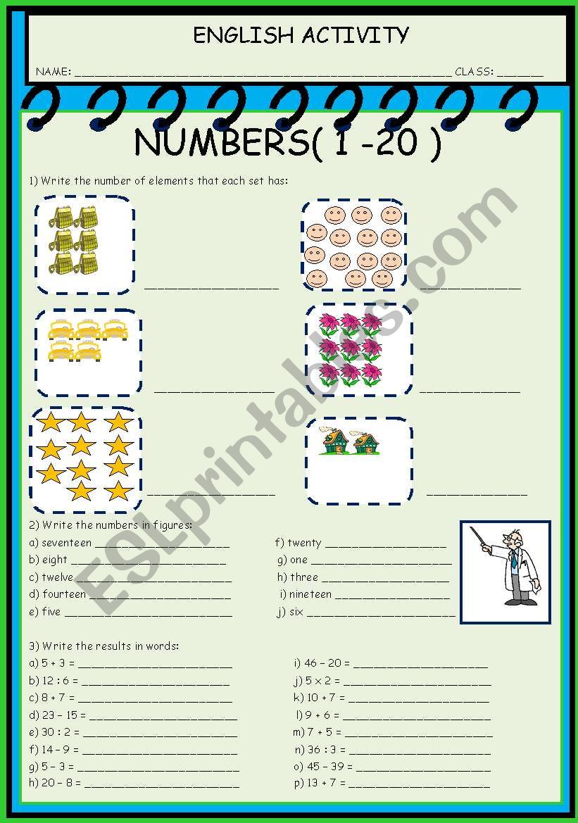 NUMBERS worksheet