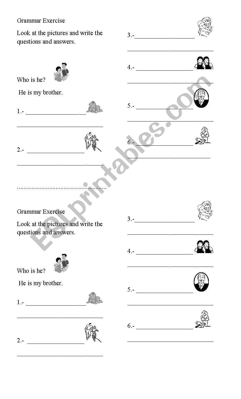 family members worksheet