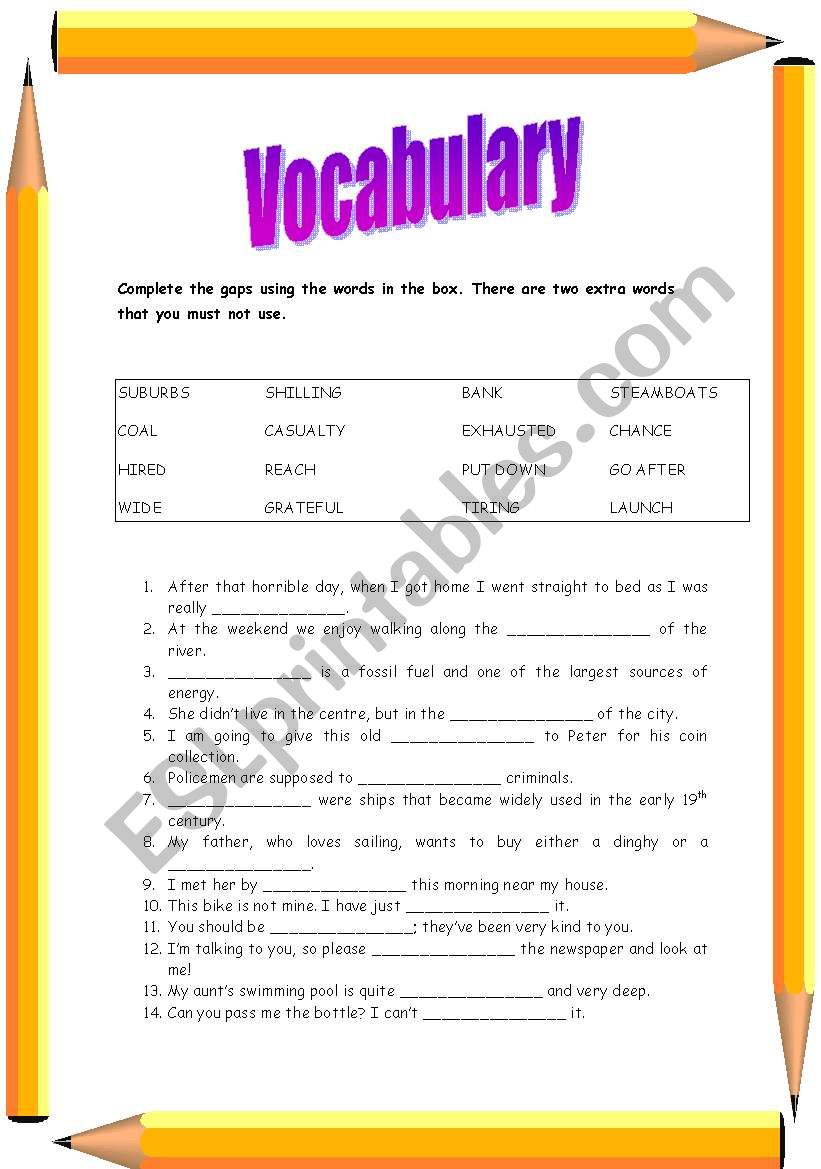 VOCABULARY worksheet