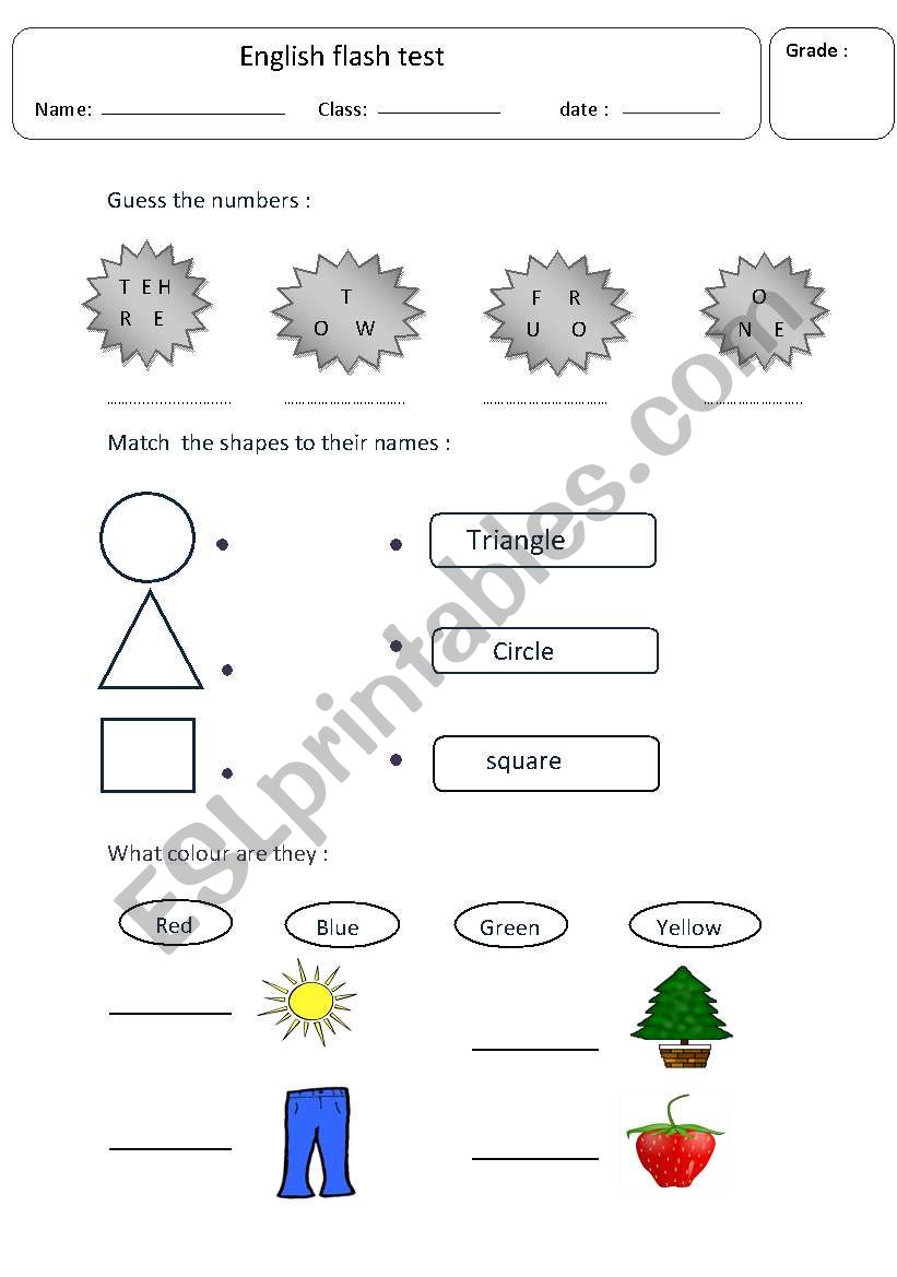 TEST worksheet