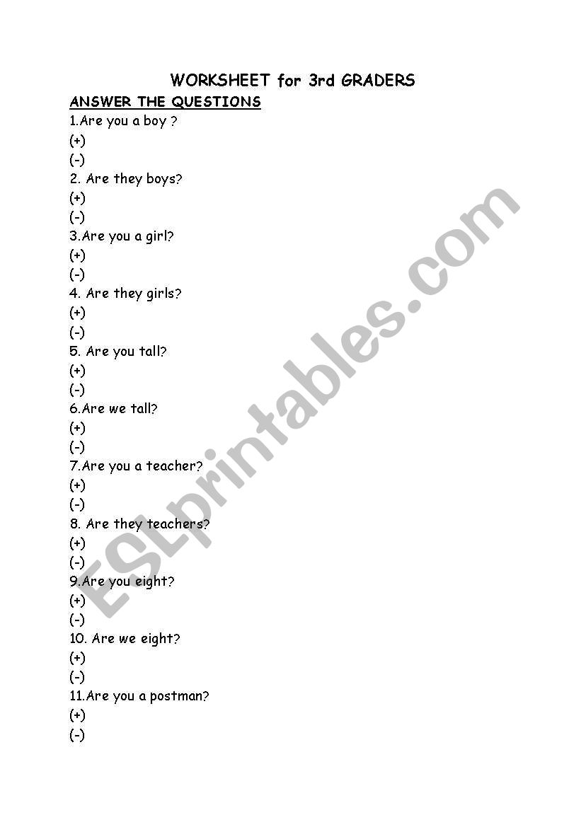 TO BE WORKSHEET worksheet