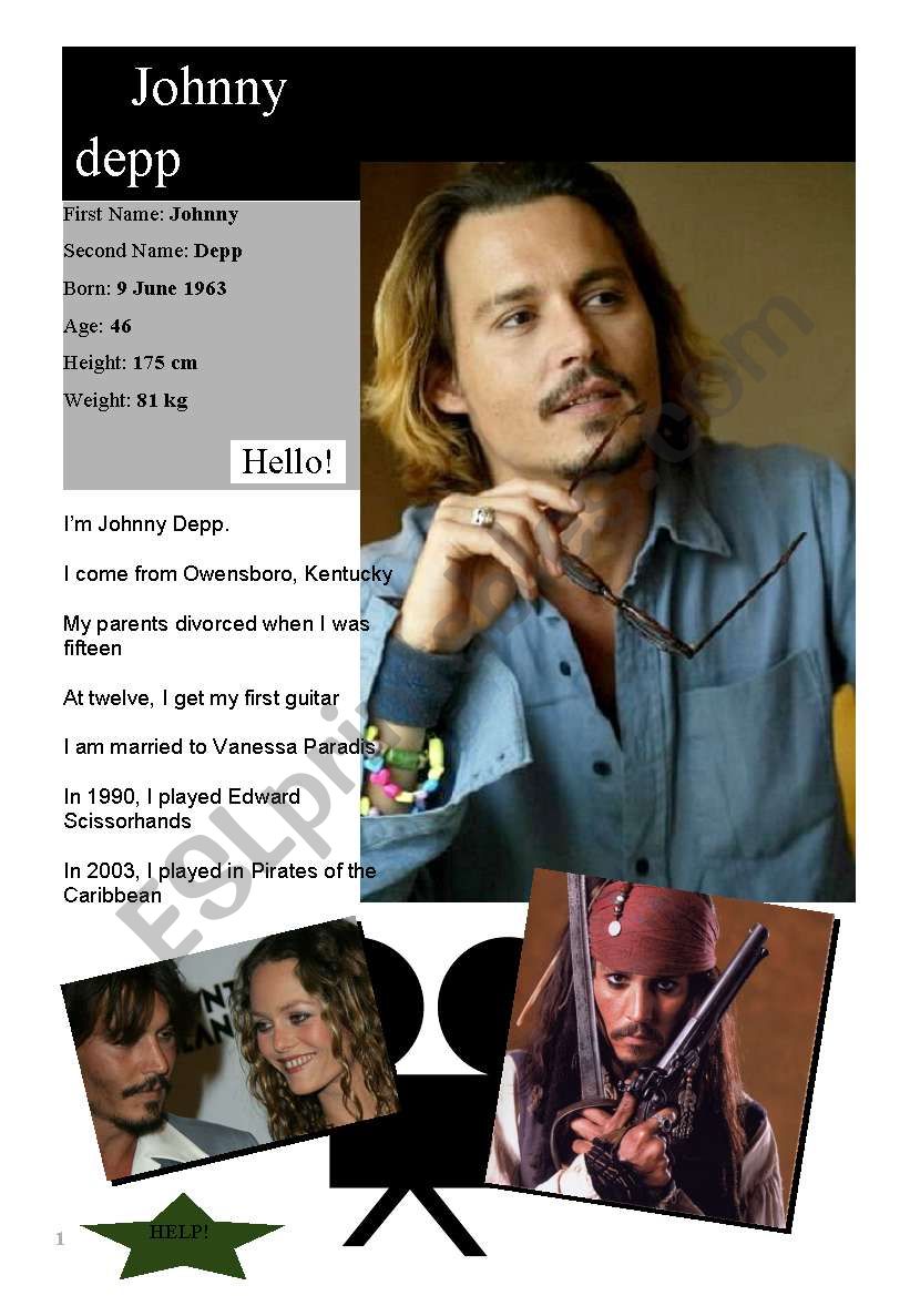 Describing people: Johnny Depp