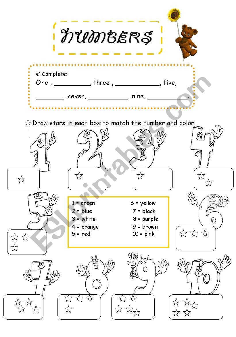 Numbers worksheet