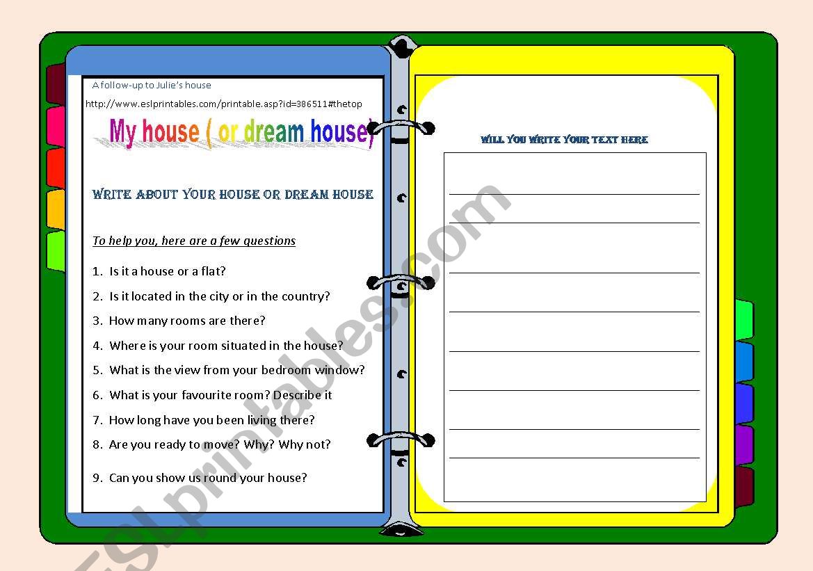 My house ( or my dream house) worksheet