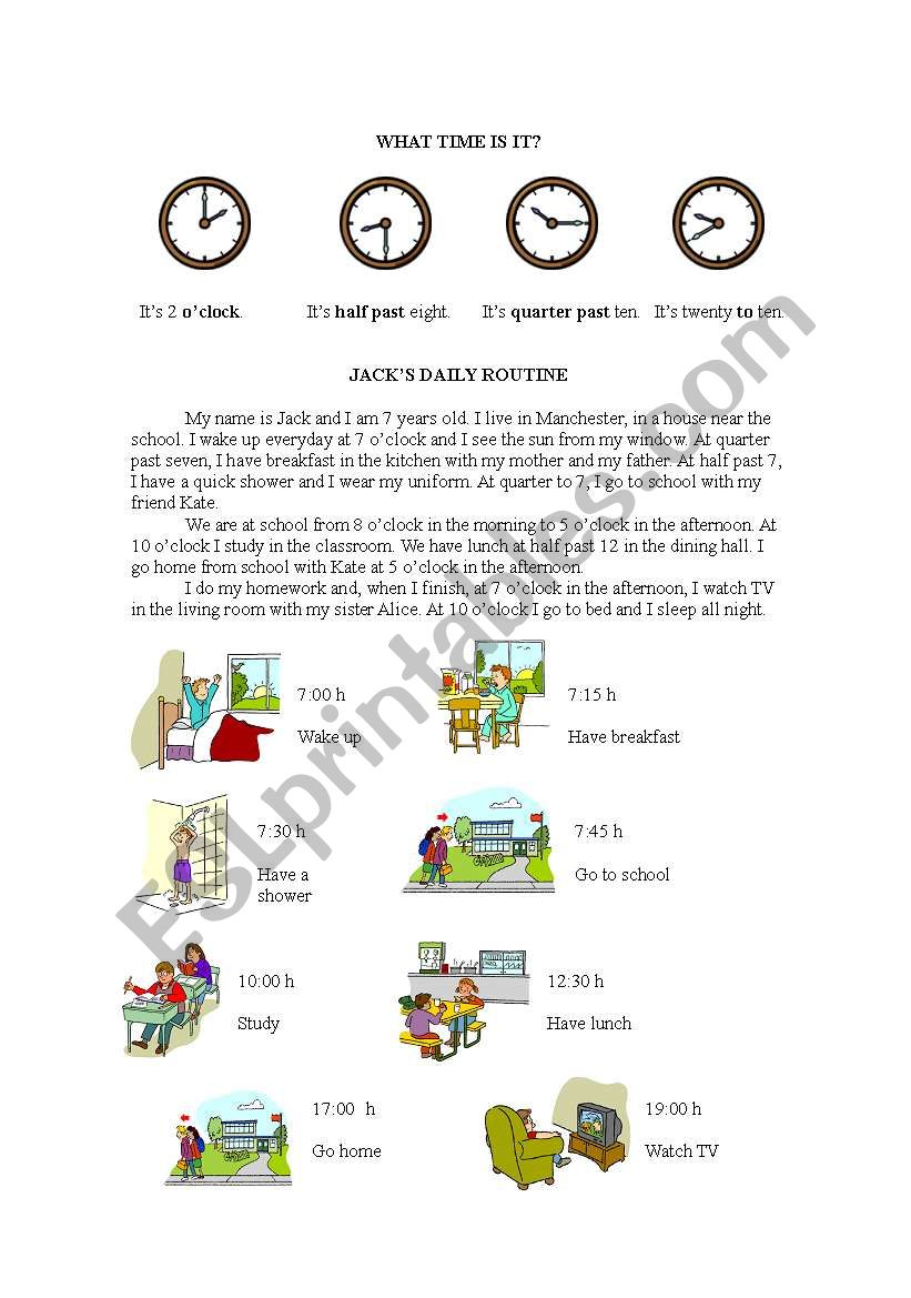 What time is it? worksheet