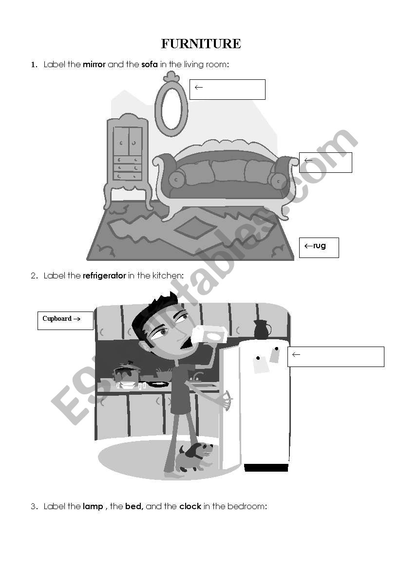 House and Furniture worksheet