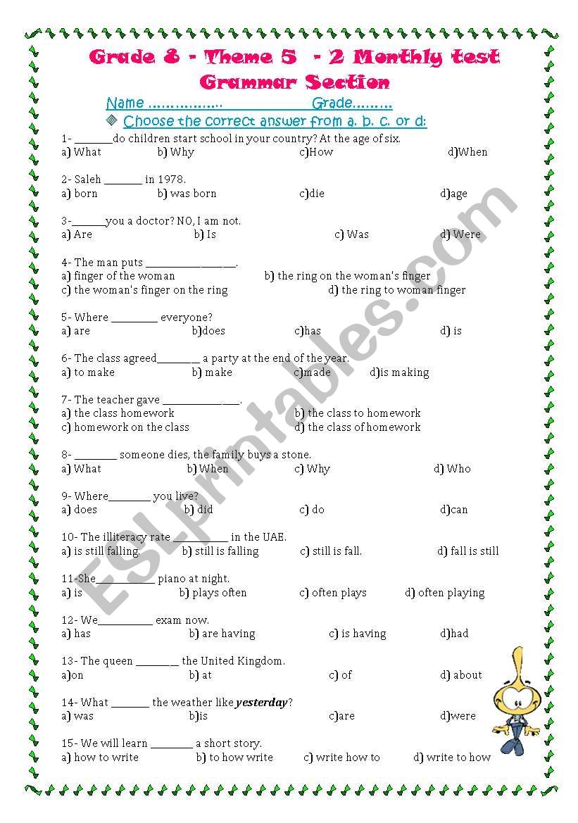 GRAMMAR  worksheet