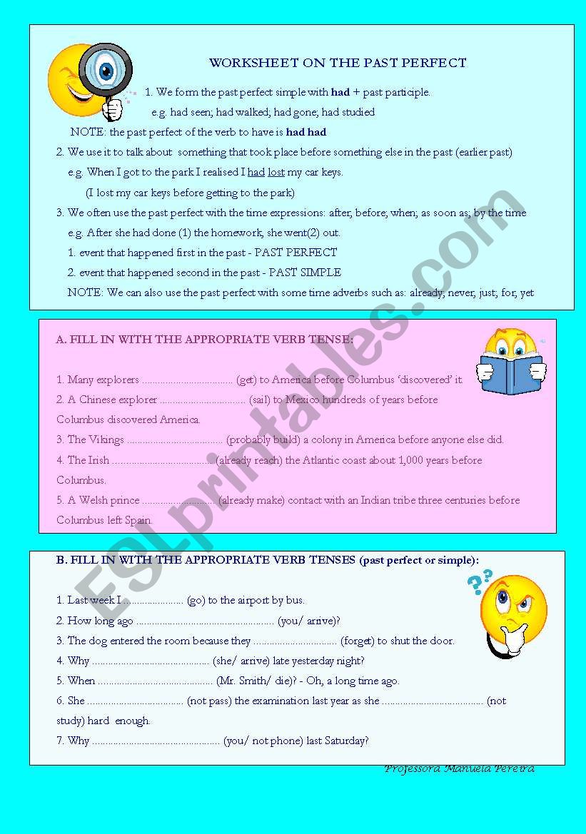 PAST PERFECT / SIMPLE PAST worksheet