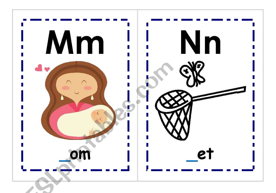 M-Z Alphabet Flashcards worksheet