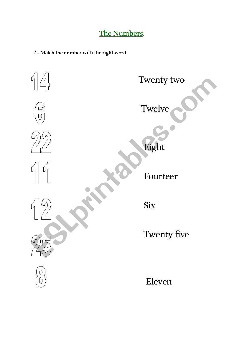 FUN NUMBERS worksheet