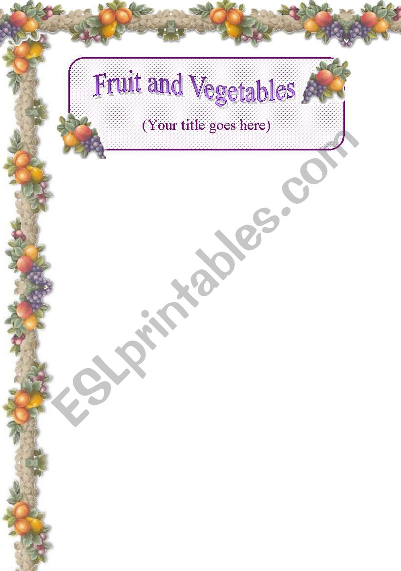 Fruits and vegetables  worksheet