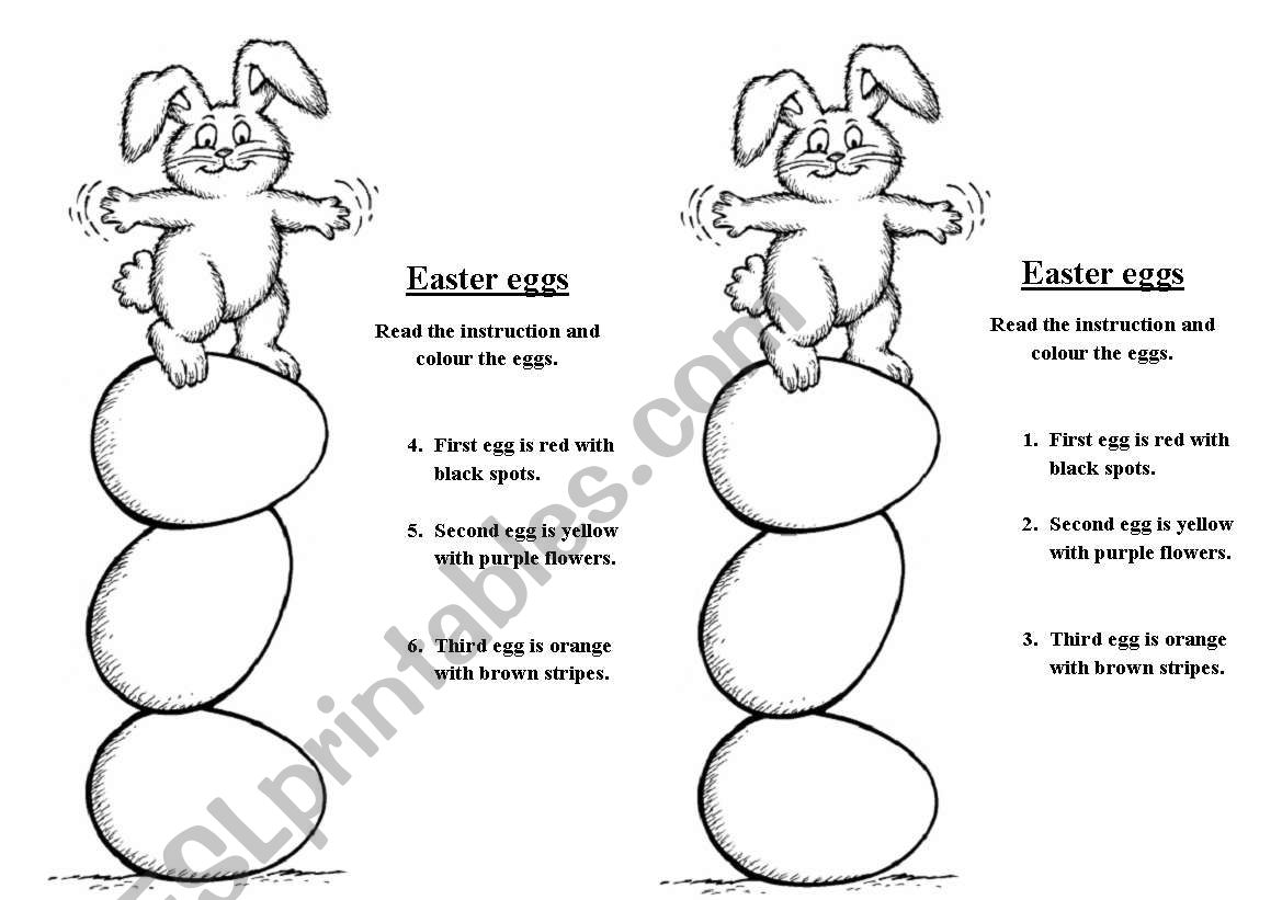 Easter eggs worksheet
