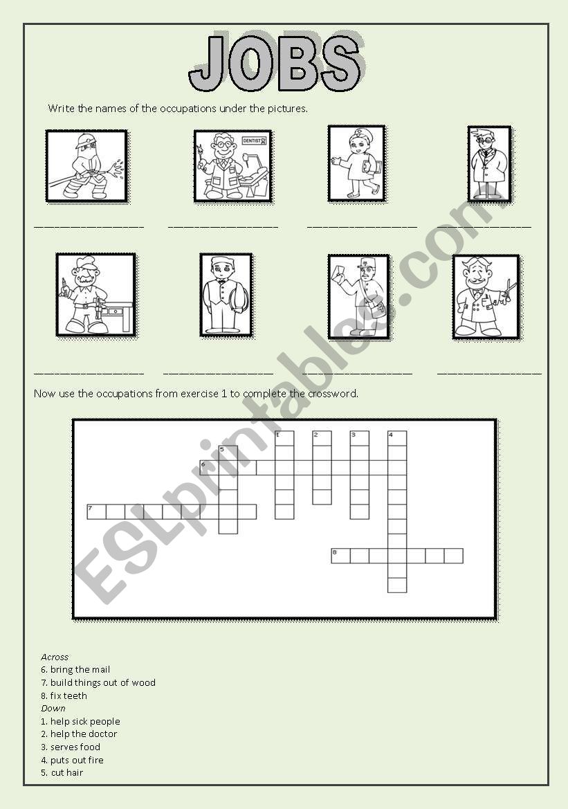 Jobs worksheet