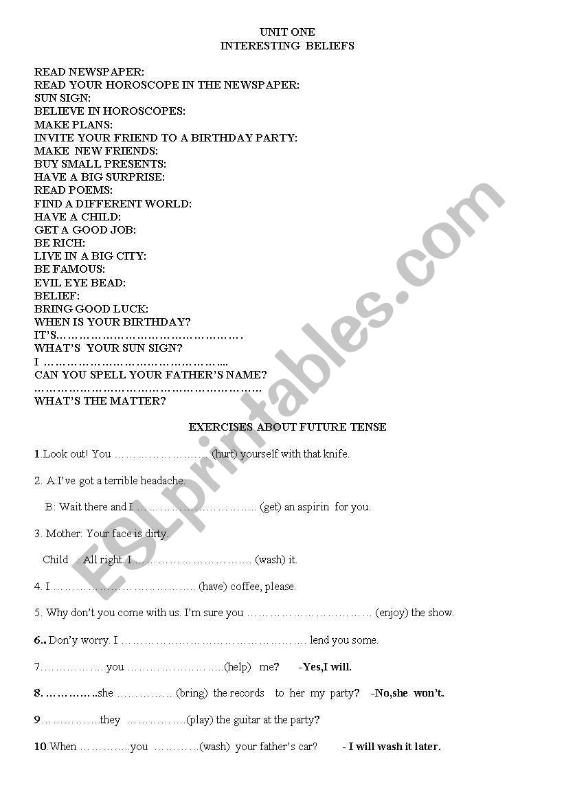 simple past worksheet