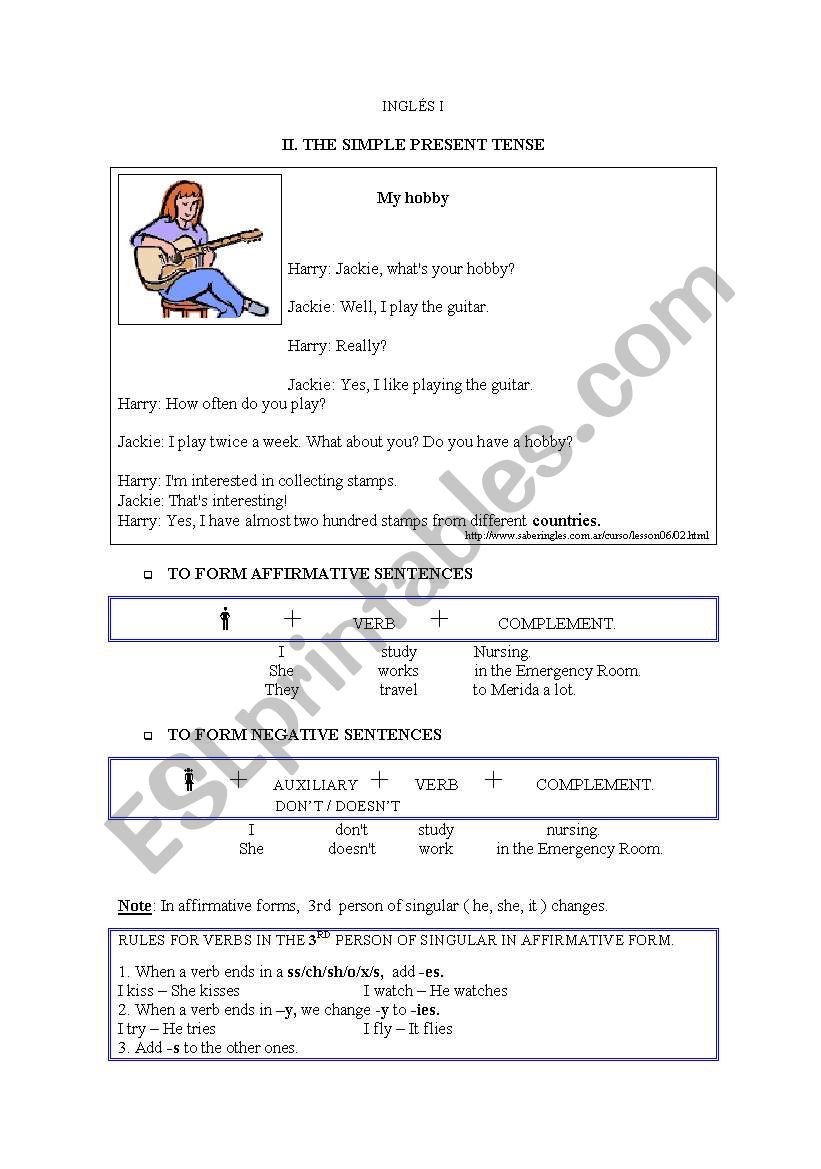 THE SIMPLE PRESENT TENSE (EXPLANATION AND EXERCISES)