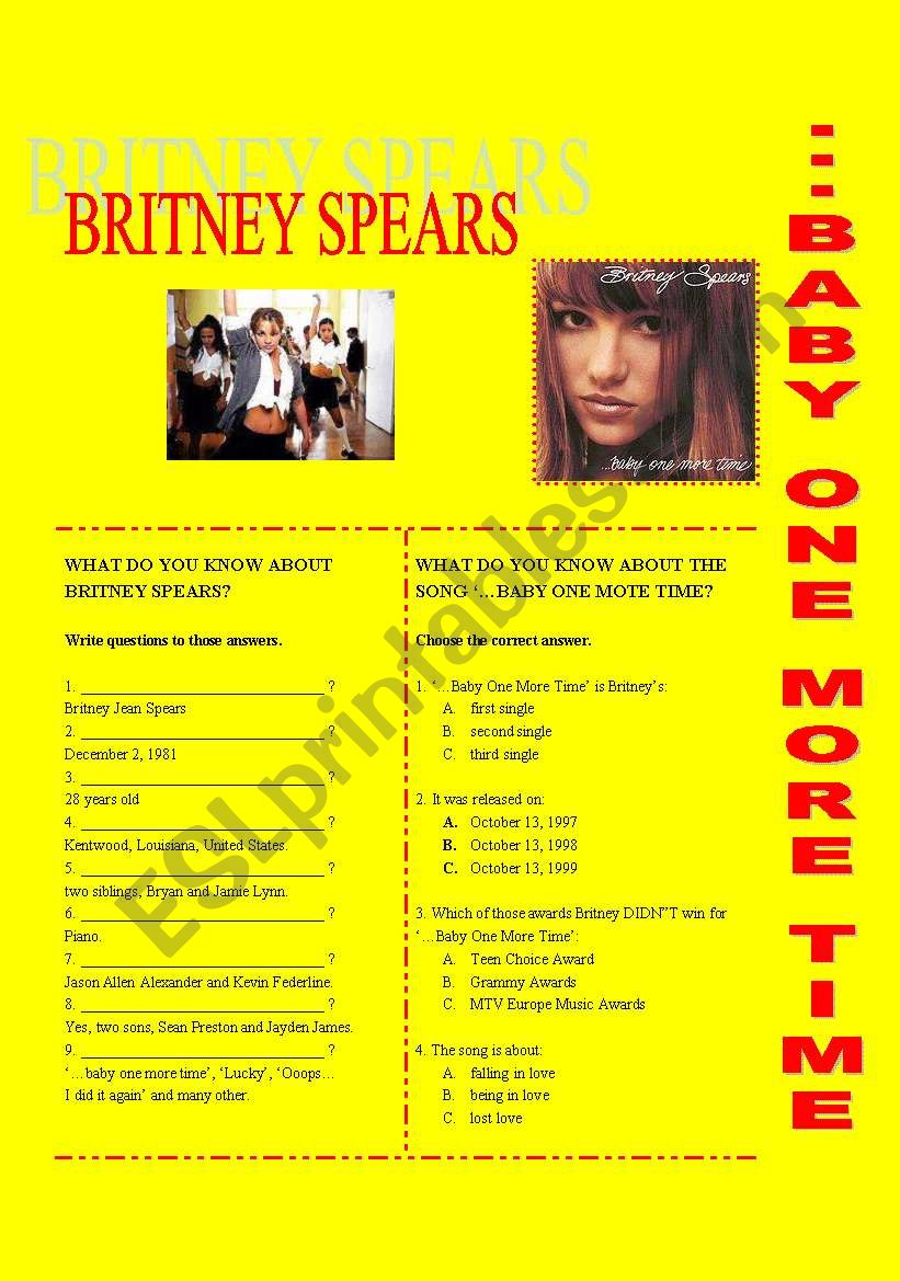 Britney SPEARS  ... BABY ONE MORE TIME 