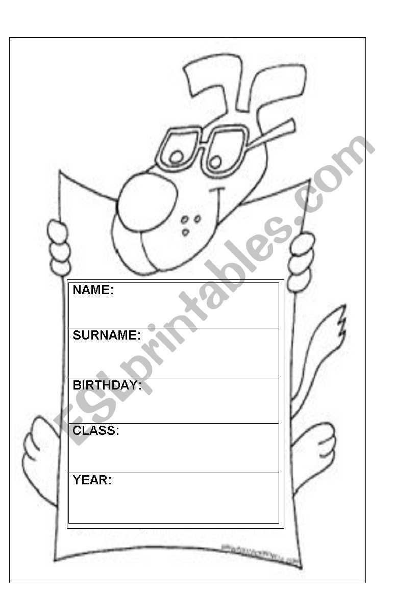 caratula para el cuaderno worksheet