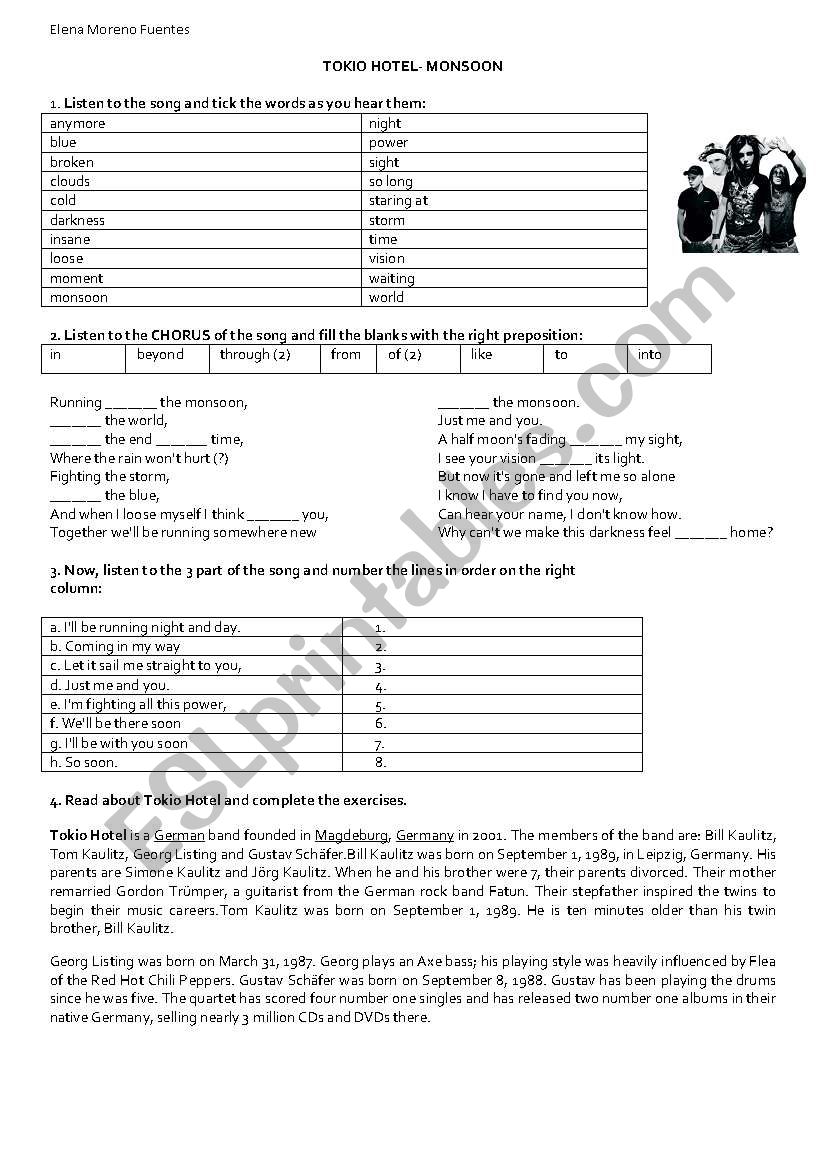 Monsoon worksheet