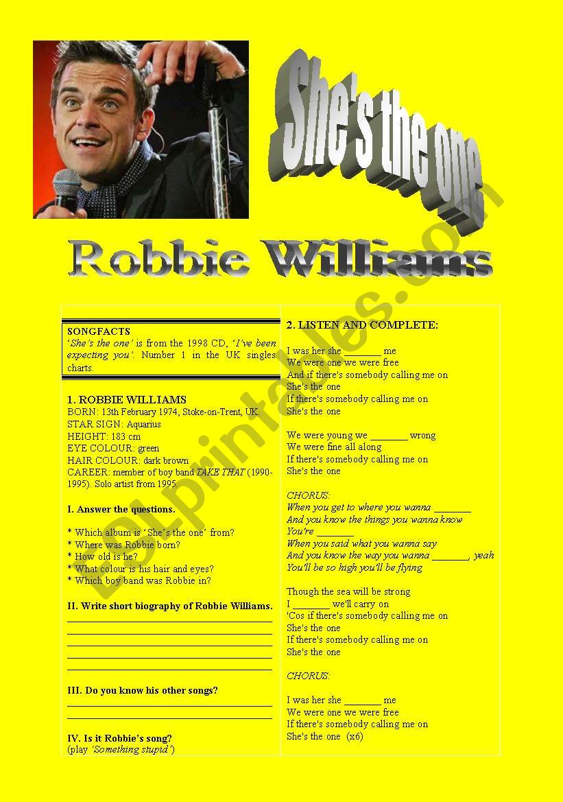 ROBBIE WILLIAMS ´SHE´S THE ONE´ 