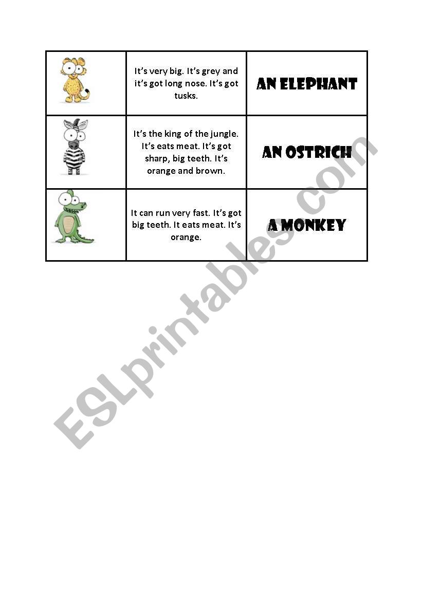 animals part 2 worksheet