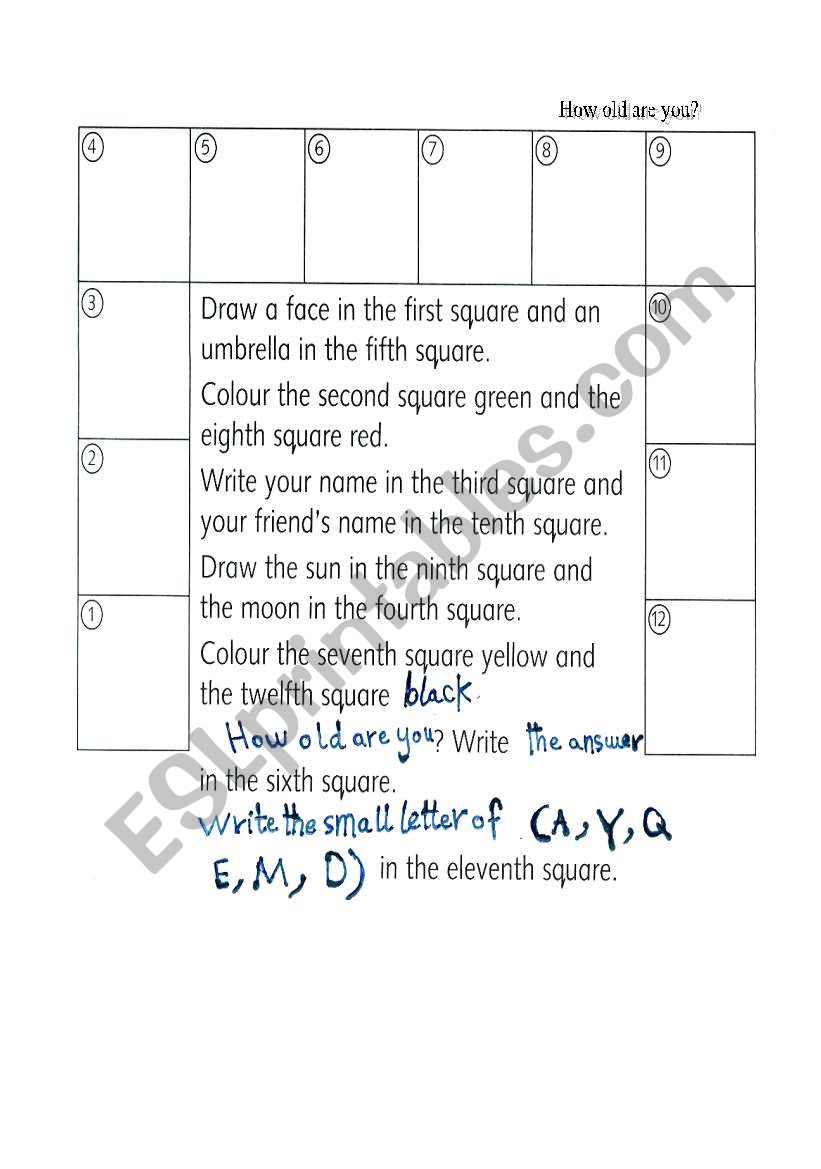 ordinal numbers worksheet