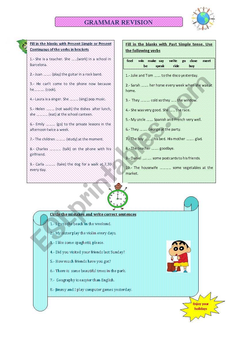 Grammar Revision worksheet